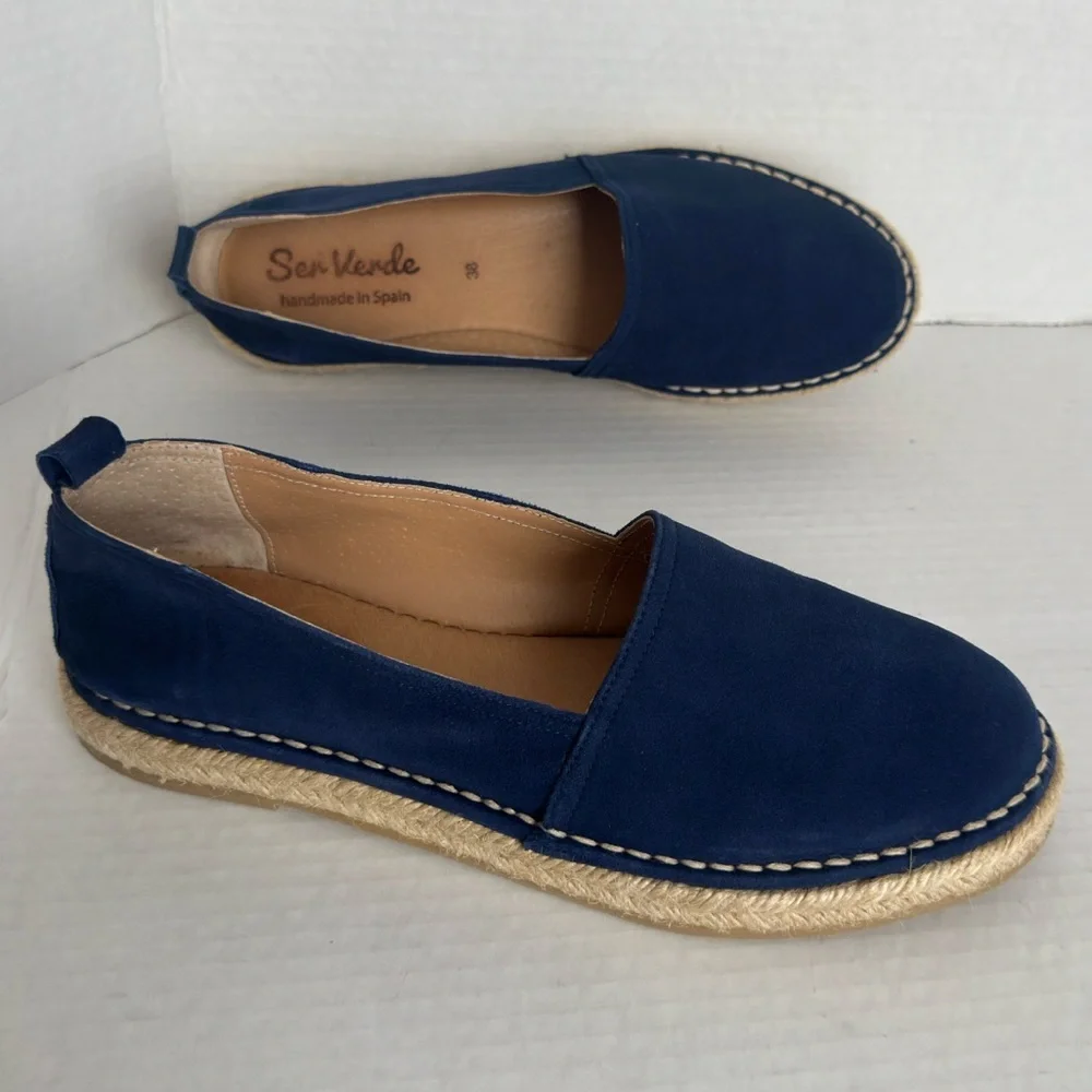 Ser Verde || Women's hand made in Spain Blue Espadrilles size 38